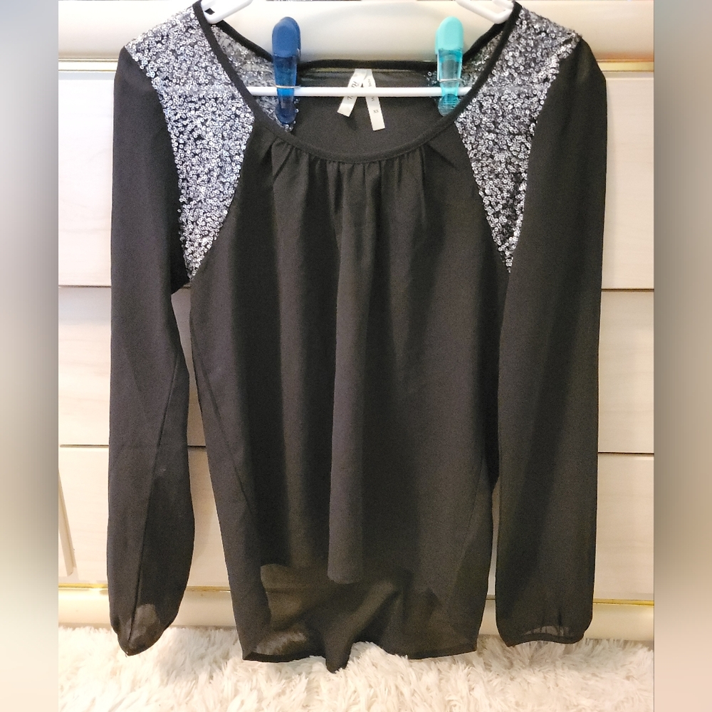 Truth NYC Sequin Mesh Long Sleeve